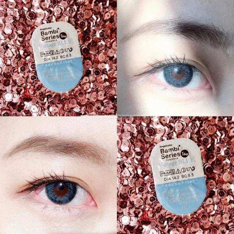 Angelcolor Bambi Series 1-Day Color Contact Lens Vintage Blue -3.00 10pcs
