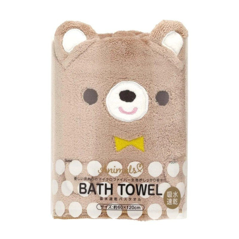 Skater Quick-Drying Hooded Bath Towel Poncho Bear 92*108cm