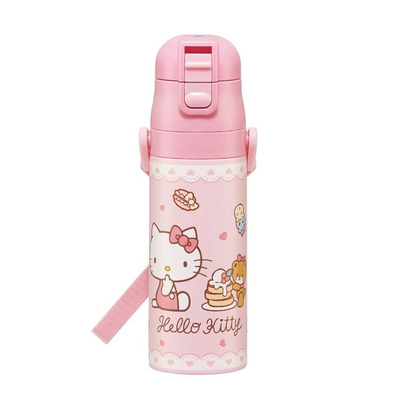 Skater不锈钢直饮保温水壶附背带Hello Kitty粉松饼款 470ml