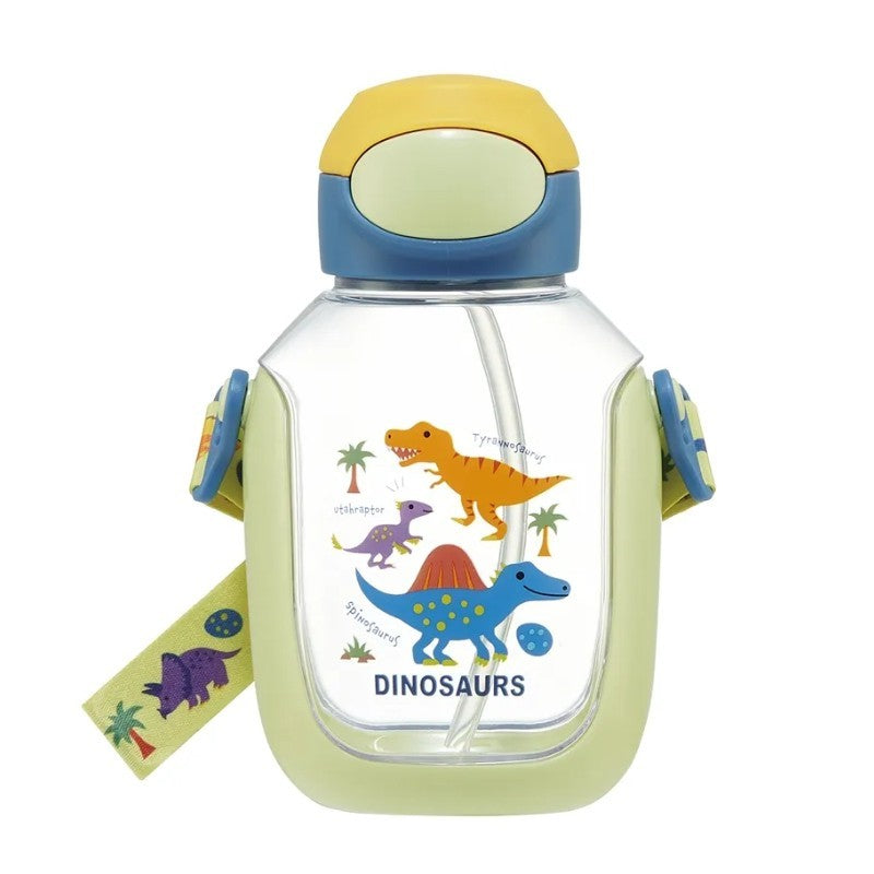 Skater One-Push Straw Bottle Dinosaur 530ml