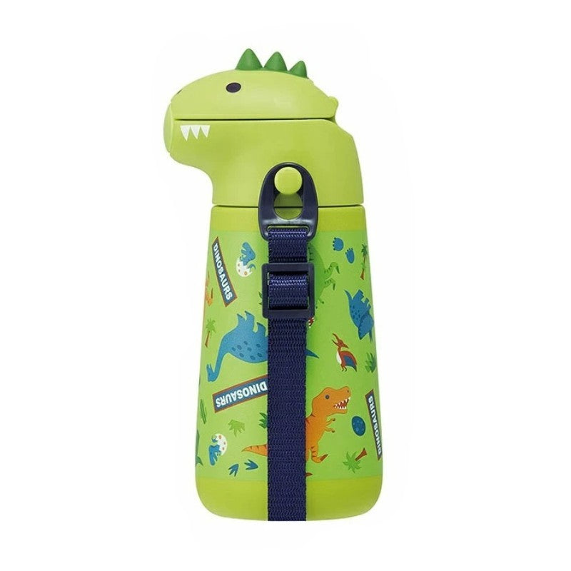 Skater Straw Stainless Steel Bottle Dinosaur 420ml
