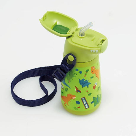 Skater Die-cut Straw Stainless Steel Bottle Dinosaur 370ml