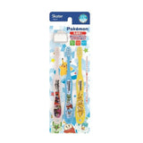 Skater Pokemon Clear Toothbrush For Kids 3-5 Years Old 3pcs