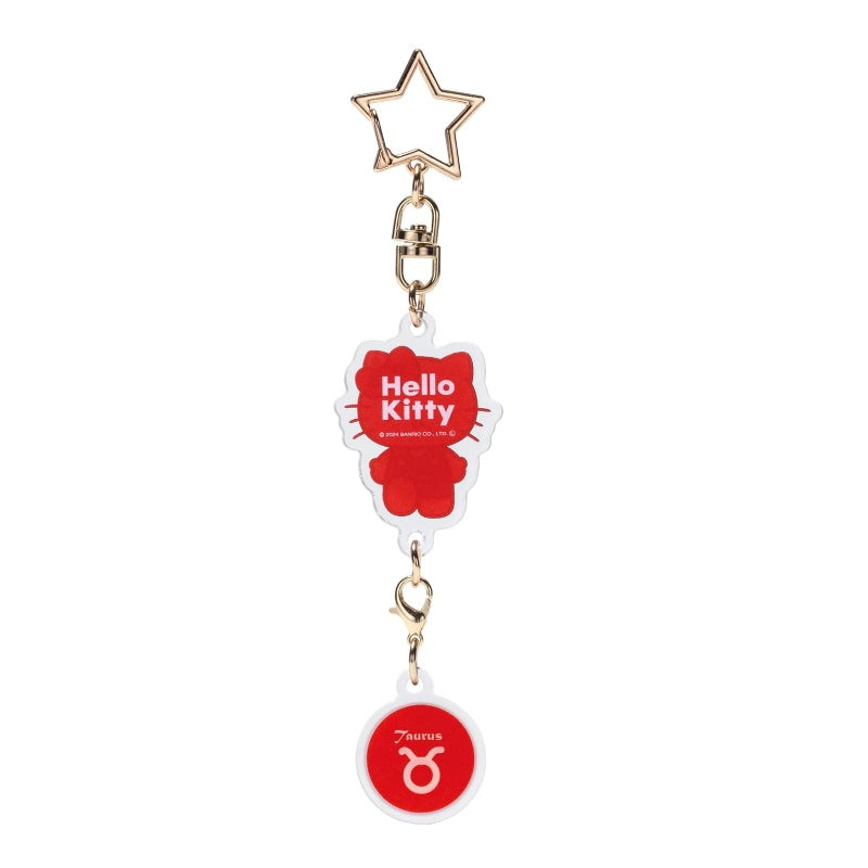 Skater Acrylic Zodiac Sign Keyring Hello Kitty Taurus