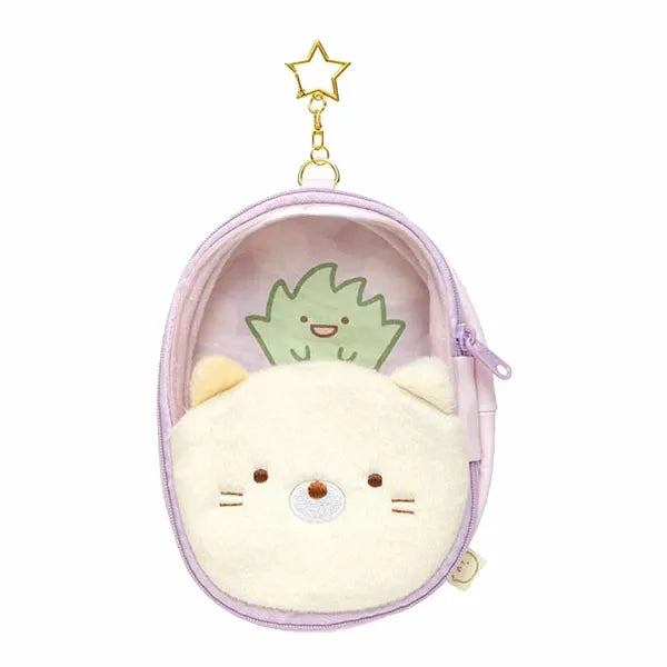 San-X角落生物收纳包挂饰紫色小猫款