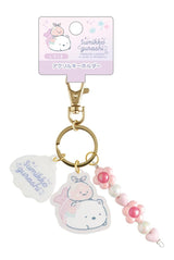San-X Acrylic Keychain 3 Charm Sumikko Gurashi Penguin Lagoon Shirokuma & Furoshiki With Beads