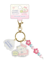 San-X Acrylic Keychain 3 Charm Sumikko Gurashi Penguin Lagoon Neko & Zassou With Beads
