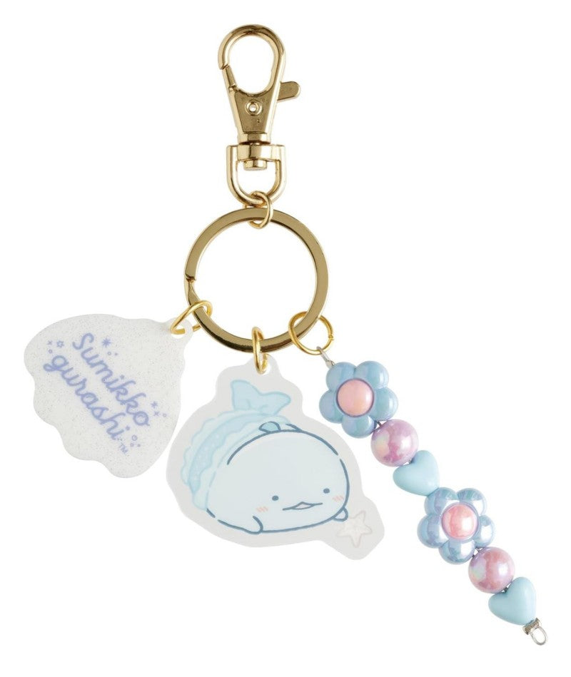 San-X Acrylic Keychain 3 Charm Sumikko Gurashi Penguin Lagoon Tokage With Beads