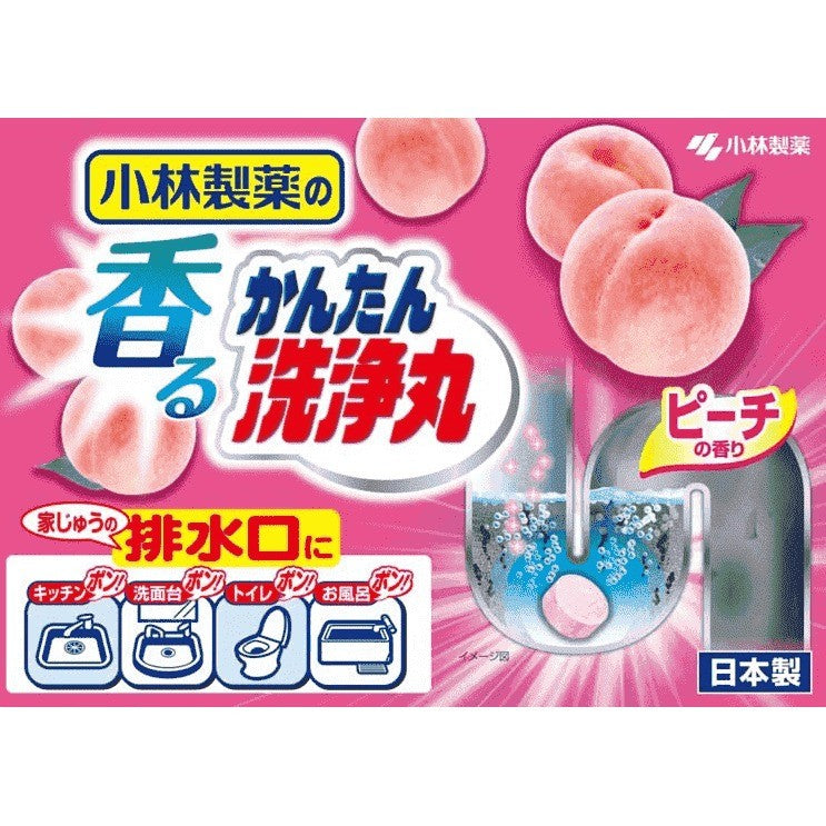 Kobayashi小林制药下水道疏通剂排水道口除臭泡腾片蜜桃味 12枚