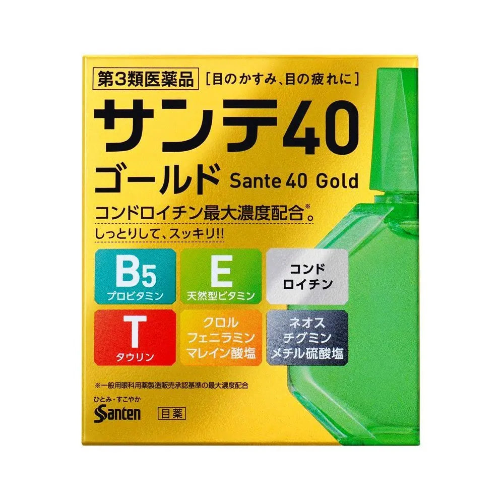 Sante参天40Gold金装软骨素眼药水缓解眼疲劳 12ml