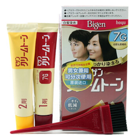 Hoyu美源可瑞慕植物染发剂遮白发染发膏#7G自然黑褐色