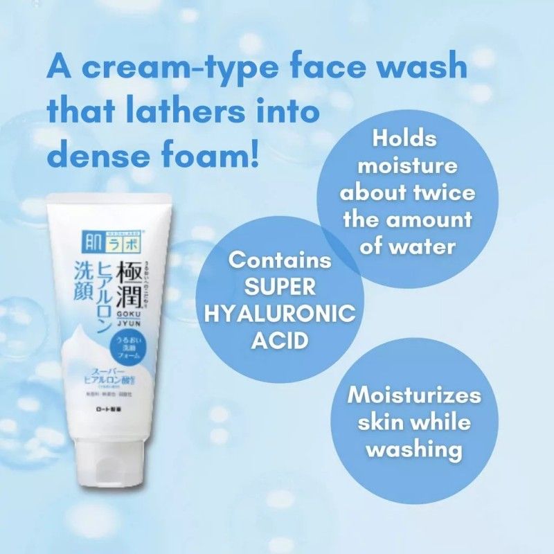 Rohto Hadalabo Gokujun Hyaluronic Cleansing Foam 100g