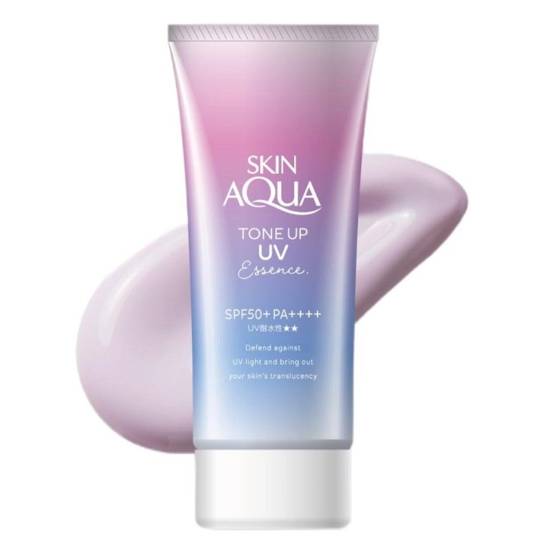Rohto Skin Aqua Tone Up UV Essence Sunscreen Lavender SPF50+ 80g