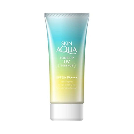 Rohto Skin Aqua Sunscreen Tone Up UV Essence SPF50+ Mint Green 80g