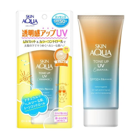 Rohto Skin Aqua Tone Up UV Essence Sunscreen Latte Beige SPF50+ PA++++ 80g