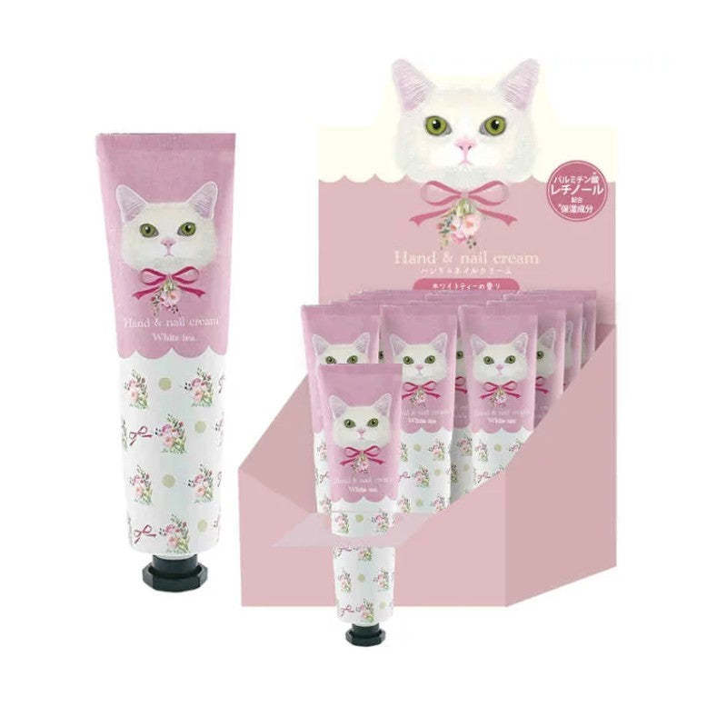 Honyaradoh Cute Cat Hand & Nail Cream White Tea