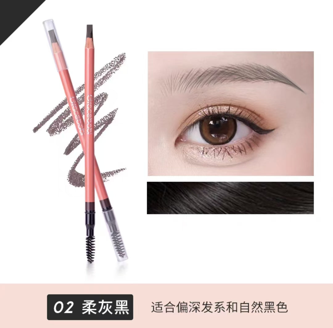 ️Gracebabi-根根分明砍刀眉笔-02柔灰黑