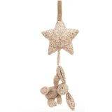 Jellycat害羞米色小兔拉绳星星