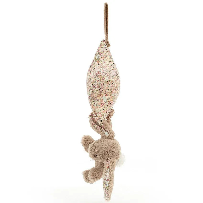 Jellycat害羞米色小兔拉绳星星