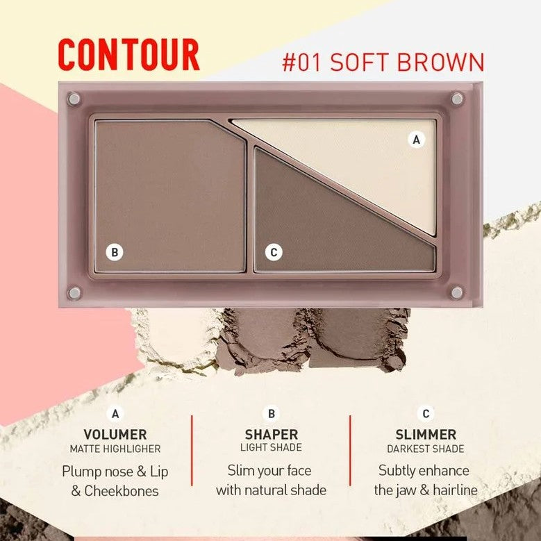 3CE Layer It All Contour Palette #01 Soft Brown