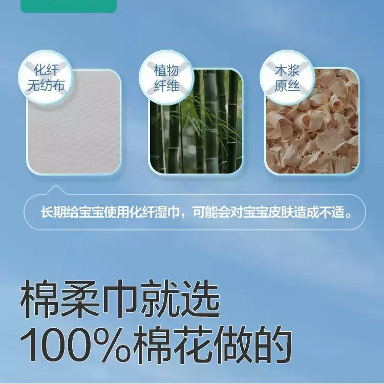 Purcotton Cotton Baby Mini Wipes For Hand & Mouth 6pcs*6