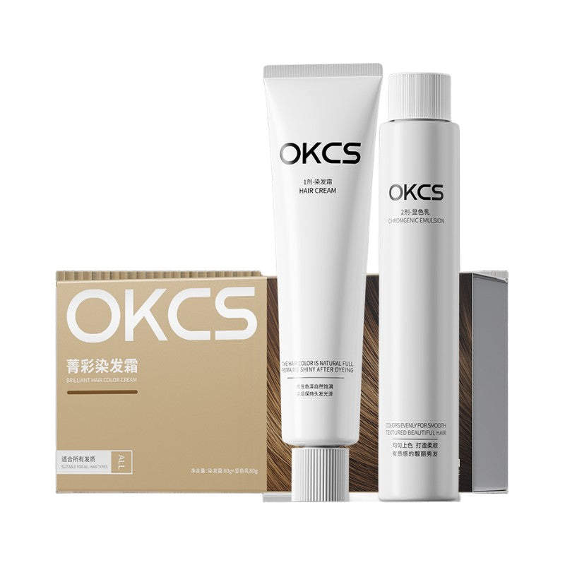 OKCS菁彩植物染发霜苦茶色 80g*2