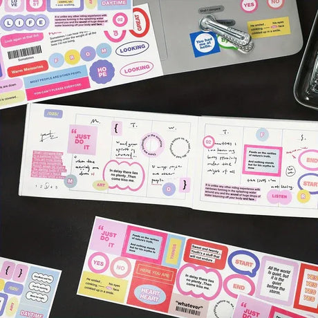 Infeel.Me暖空纸品标签事务所不干胶分段胶带甜桃思念