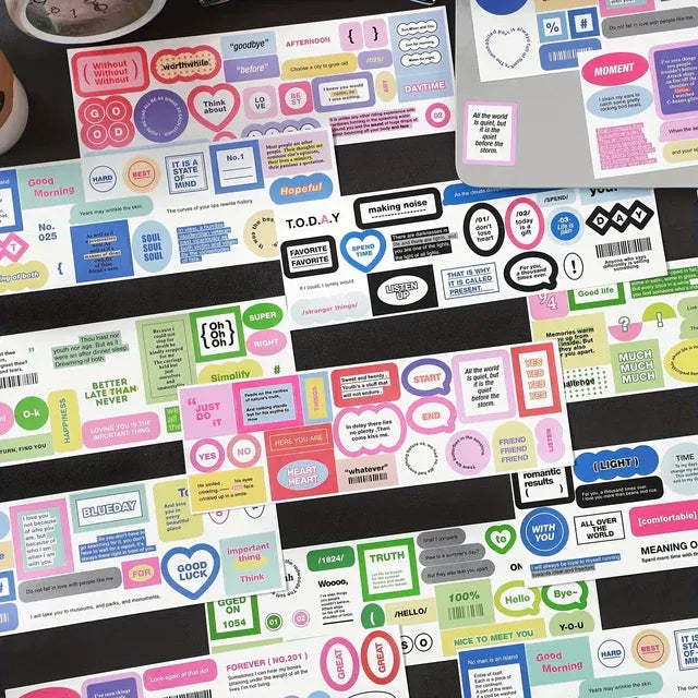 Infeel.Me暖空纸品标签事务所不干胶分段胶带甜桃思念