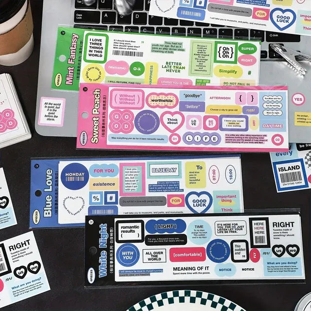 Infeel.Me暖空纸品标签事务所不干胶分段胶带甜桃思念