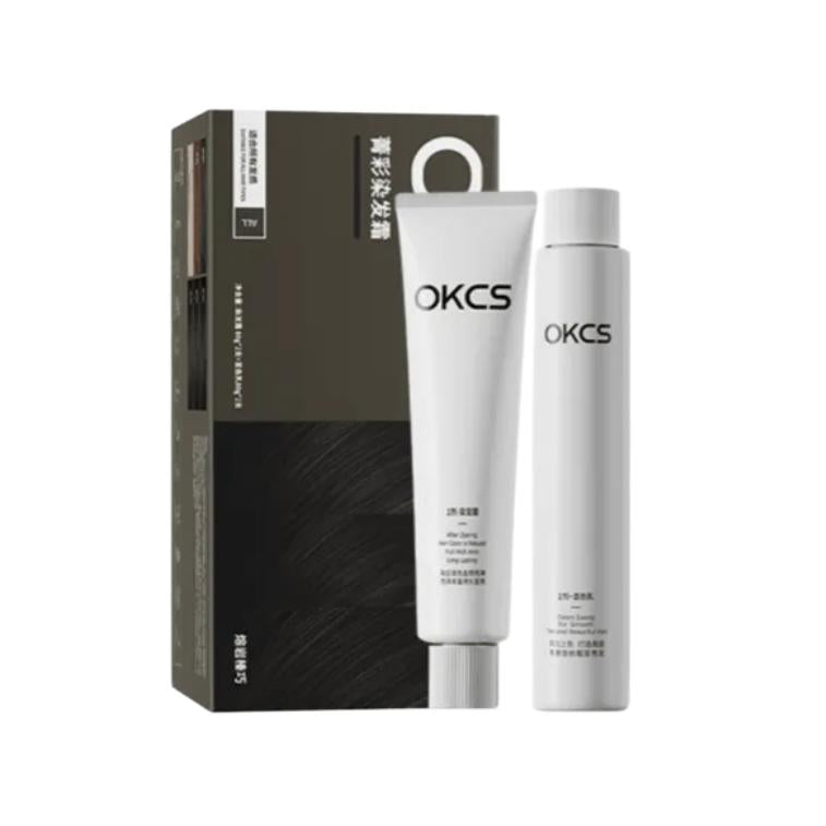 OKCS植物菁彩染发霜亚麻棕 80g*2