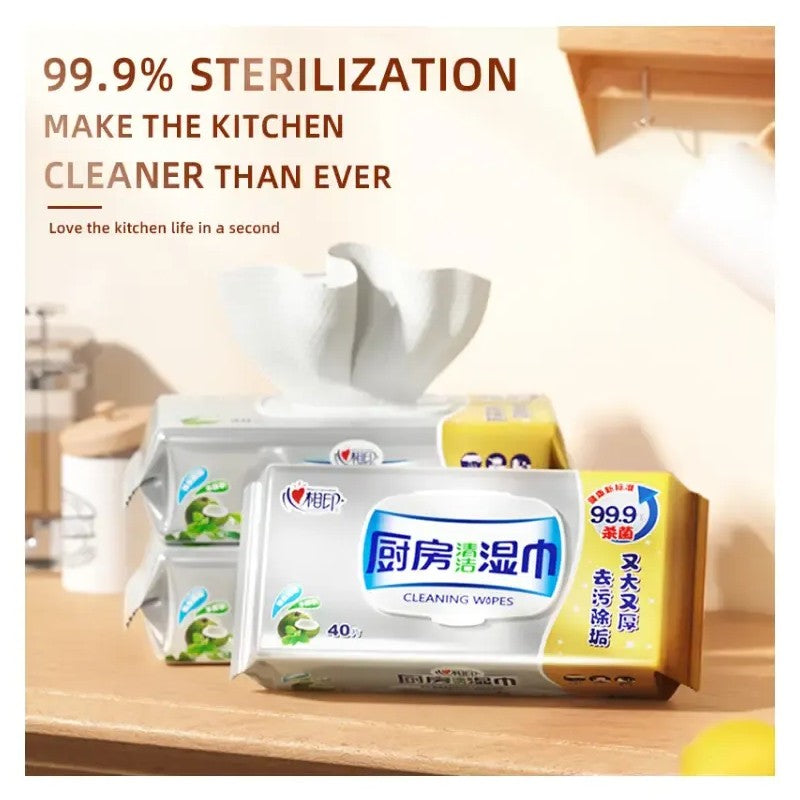 Heartte心相印99.9%杀菌厨房清洁湿巾 40片