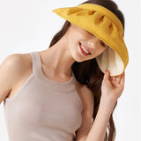 Beneunder UV Protection Foldable Sun Shell Hat Yellow