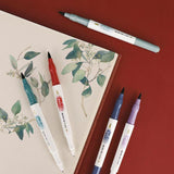 Jiwusha Double-tip Soft Hand-painted Pen Pink 1pcs