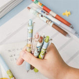Jiwusha Black Ink Gel Pen Set Travel Diary 6pcs
