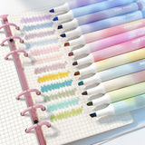 Jiwusha Kawaii Color Pen Markers Orange & Light Green 4pcs