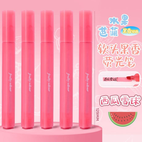 Jiwusha Fruit Scent Highlighter Pen HP72113 Watermelon 1pcs