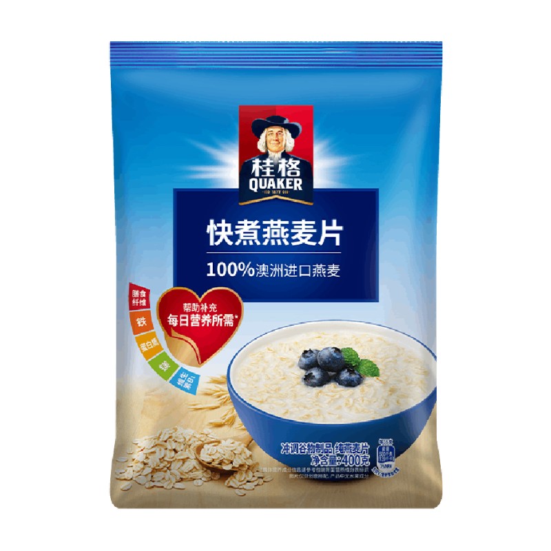 Quaker桂格快煮燕麦片原味整袋 1000g