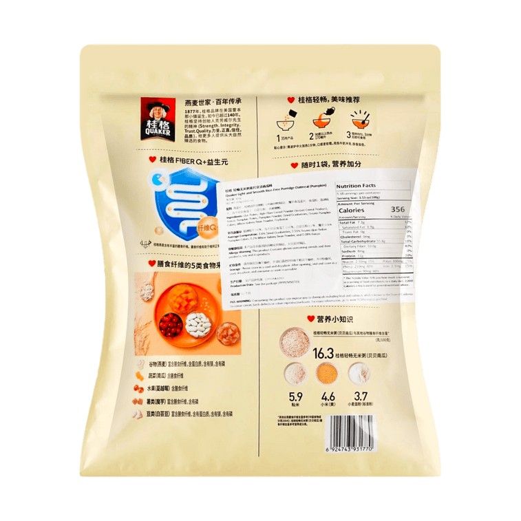 Quaker桂格轻畅无米粥贝贝南瓜粥 420g