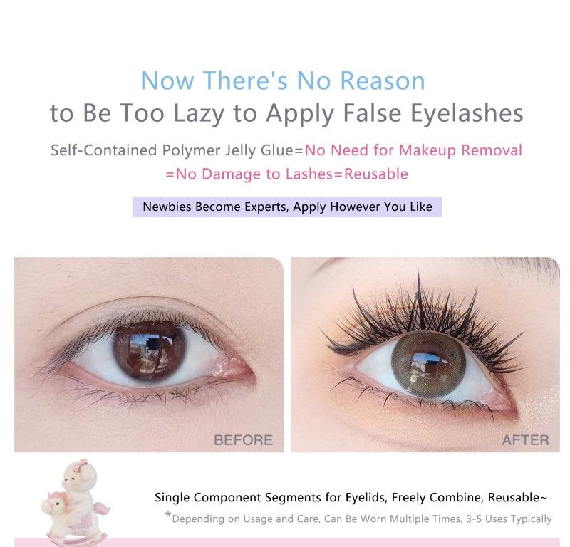 Flortte I Am Super Beauty Glue-Free False Lashes #N06 Lazily