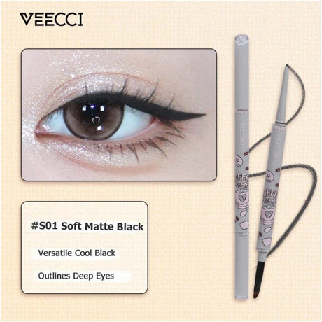 Veecci Waterproof Dual-Ended Eyeliner Gel Pen #S01 Soft Matte Black