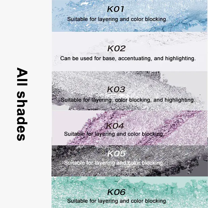 Uhue Y3K Single Eyeshadow Cream #K01 Ocean Blue With Silver Shimmer