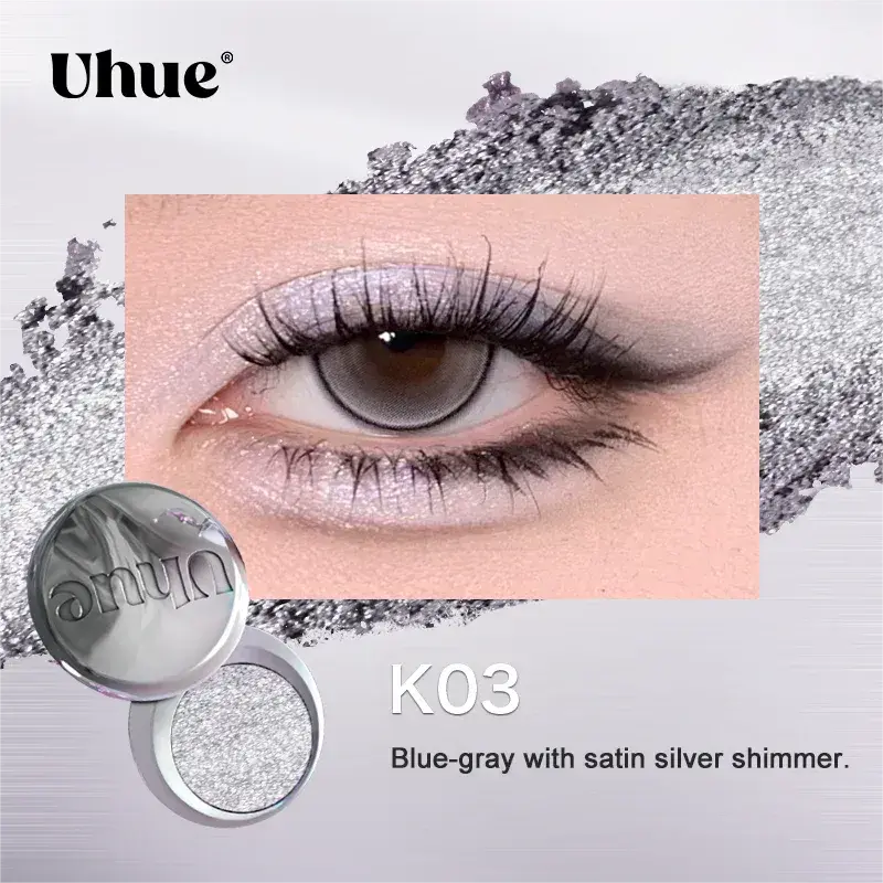 Uhue Y3K Single Eyeshadow Cream #K03 Blue-gray With Satin Silver Shimmer