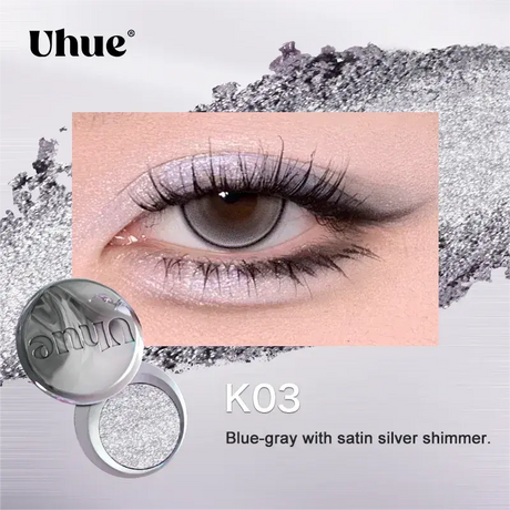 Uhue Y3K Single Eyeshadow Cream #K03 Blue-gray With Satin Silver Shimmer