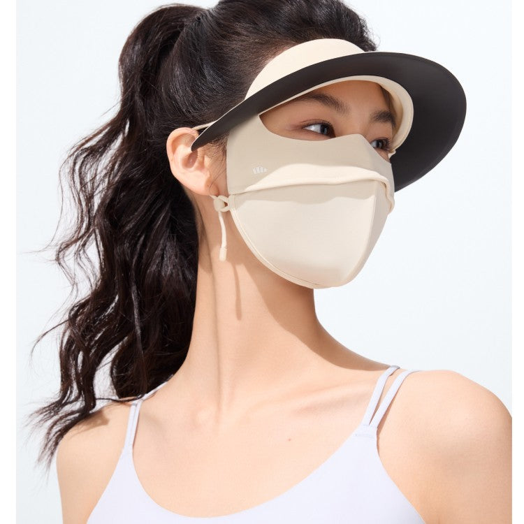Beneunder蕉下帽檐款全脸防晒面罩AL333米月白
