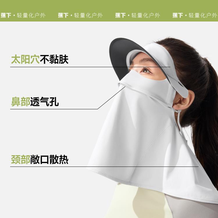 Beneunder蕉下护颈全防护防晒面罩AL341蓝烟灰