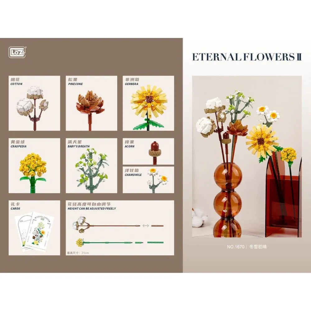 Loz Mini Blocks Eternal Flowers II White Boquet NO.1670