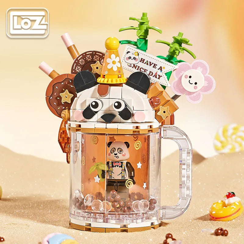 Loz Mini Block Set Ice Cream Bear Panda Quicksand Cup NO.4206