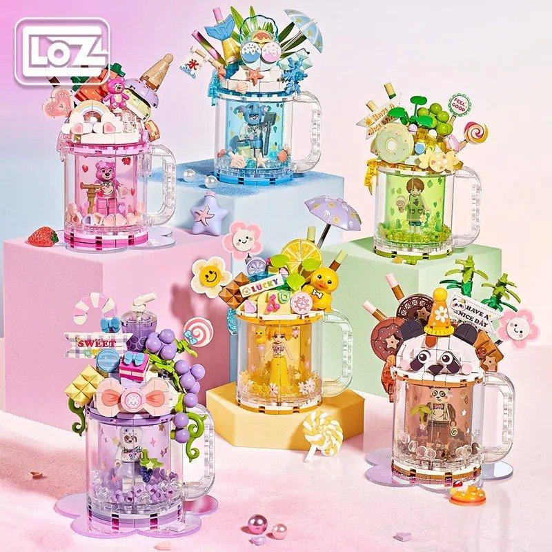 Loz Mini Block Set Ice Cream Bear Panda Quicksand Cup NO.4206
