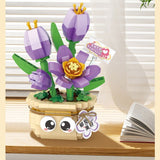 Loz迷你盆栽积木摆件郁金香NO.8842