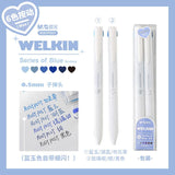 Rosy Posy Tint Press 6-color Button Neutral Gel Pen Blue 2pcs